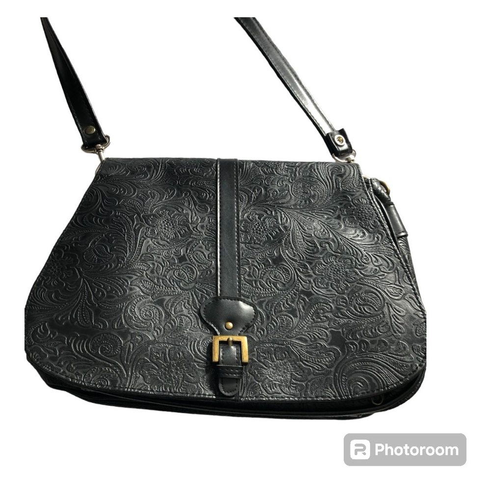 Like NEW - Embossed Faux Leather Purse with attached wallet